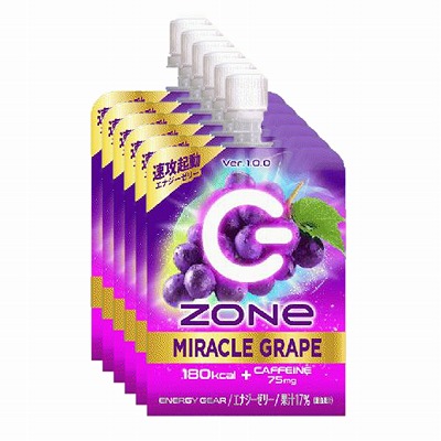 【グレープ】ZONe エナジーギアミラクルグレープパウチ180　6個入り ※賞味期限2023年4月