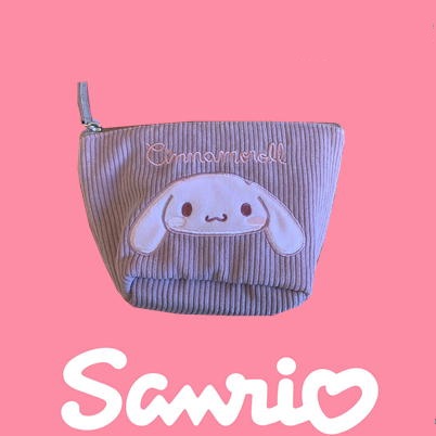 【Pink】Sanrio シナモロール　船型ポーチ～コーデュロイシリーズ)～【5/11入荷】