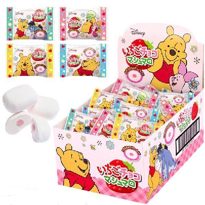 ★Easy★＜1BOX(30入)＞くまのプーさんのいちごチョコマシュマロ【賞味期限:2024/03/14】　