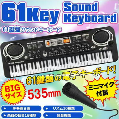 61-key electronic piano with microphone