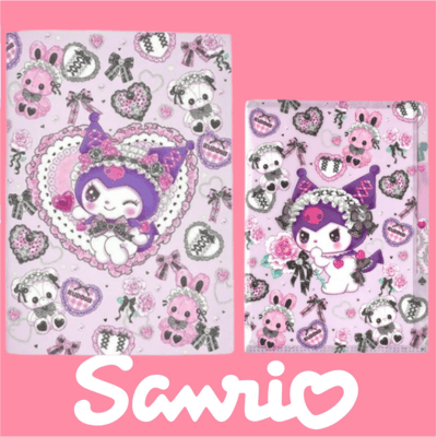 [Kuromi design] Sanrio Characters x Amenomori Fumika Clear file and notebook set A5 size
