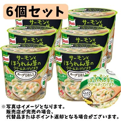◇クノール スープ DELI サーモンとほうれん草のクリームスープパスタ 6個セット　※後日発送・配送日時指定不可