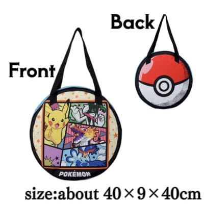 【スクエアデザイン】ポケットモンスター　プラチナムザッカコミックアート風収納バッグ