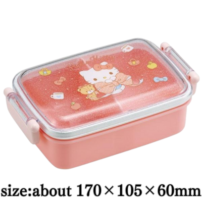 [Hello Kitty] Antibacterial dishwasher safe fluffy lid tight lunch box