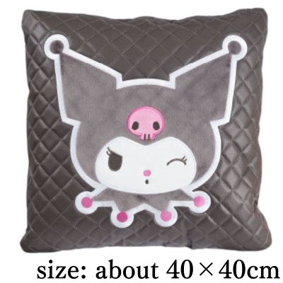 [Gray] Kuromi Quilted Square Cushion