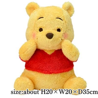 [Hehe]Winnie the Pooh Red Cheeks Large Plush Toy Smiling & Huhuhu