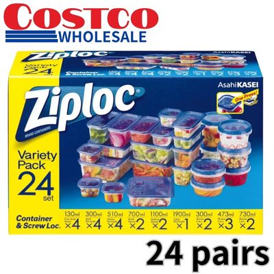 Ziploc Container Assortment Set (24 containers)