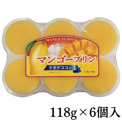 Mango pudding with nata de coco, 6 pieces [Best before: 2026/12/17]
