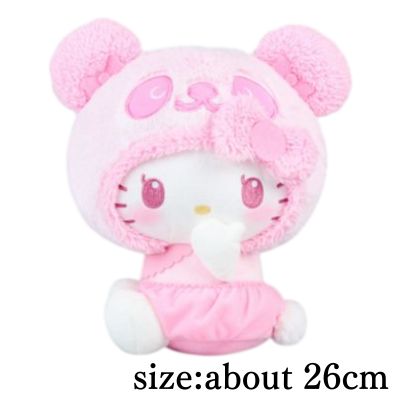 [Pink] Panda Hello Kitty Fluffy Baby BIG Plush
