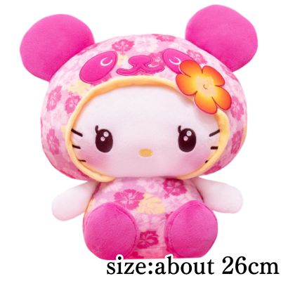 [Pink] Panda Hello Kitty Hibiscus BIG Plush Toy