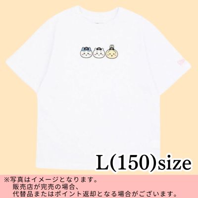 ◇★Early-Month Exclusive★ [Size L (150) / White] New Era Kids x Chiikawa Collaboration Short-Sleeve T-Shirt *Direct shipment; delivery date/time cannot be specified.