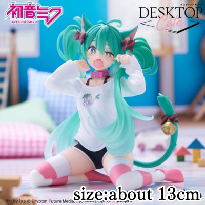 Hatsune Miku Desktop Cute Figure ~Cat Ear T-Shirt Ver.~ *Target item, box damaged