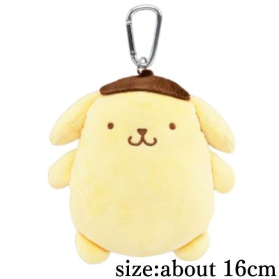 [Pompompurin] Sanrio Characters Standard Plush Pass Case with Retractable Reel