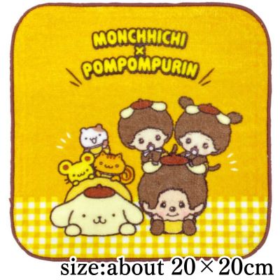 Monchhichi × Pompompurin Mini Towel – Check Pattern –