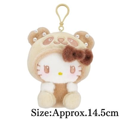 【Brown】Panda Hello Kitty Kuriippy Plush Toy ~Pastel Pearl~