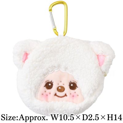 ◇★Early-Month Exclusive★ [Cham] Monchhichi Mini-Mini Pouch with Carabiner *Direct shipment; delivery date/time cannot be specified.
