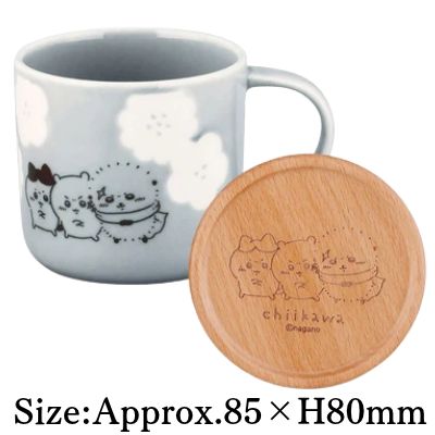 [Blue] Chiikawa Mug with Coaster: Happy Blossom