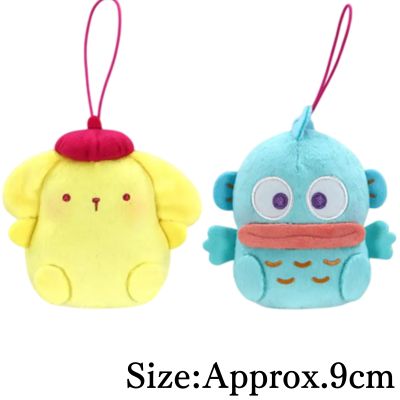 【Pompompurin & Hangyodon】Sanrio Characters Puniku Kyukyu Stick-On Pair Mascot