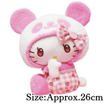 【Pink】Panda Hello Kitty Apple Gingham BIG Plush