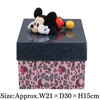 【Design A Black】Mickey Mouse & Minnie Mouse Gyaru-Style Leopard Plush Gift Box