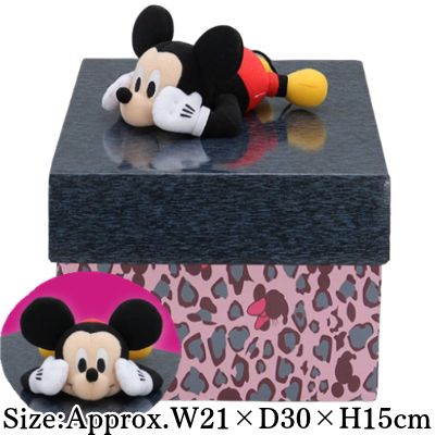 【Design A Black】Mickey Mouse & Minnie Mouse Gyaru-Style Leopard Plush Gift Box