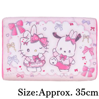 【Hello Kitty・Pochacco】Sanrio Characters Heart-Pounding Ribbon Rabbit Memory Foam Pillow