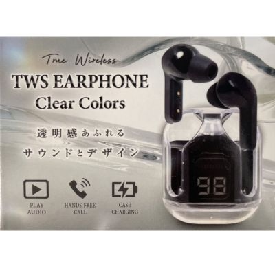 [Black] TWS Earphones Clear CoLors