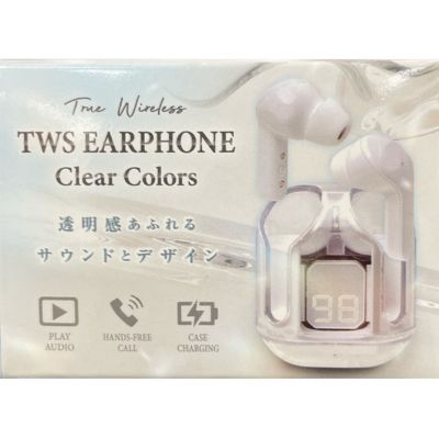 [White] TWS Earphones Clear CoLors