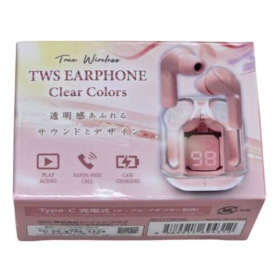 [Pink] TWS Earphones Clear CoLors